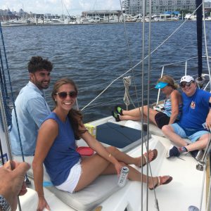 Relaxing on the bow - sailing charter in Baltimore